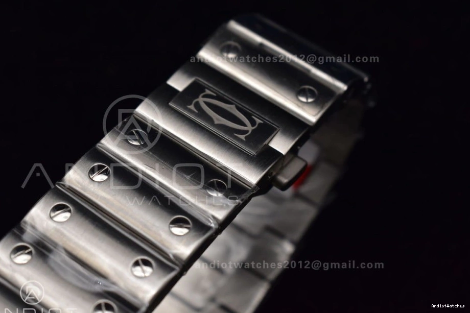 1:1 Santos Bezel 3KF Black Cartier 1049 40mm MIYOTA on Best SS Bracelet White SS Edition NewStyle Dial de 0408